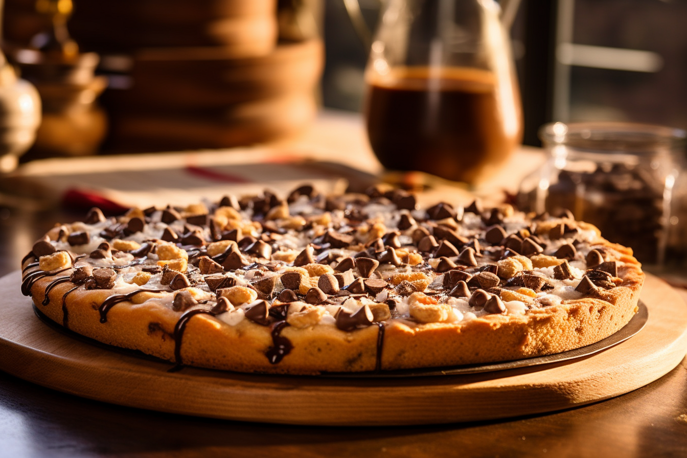 Indulge in Sweet Delight: Chocolate Chip Cookie Pizza